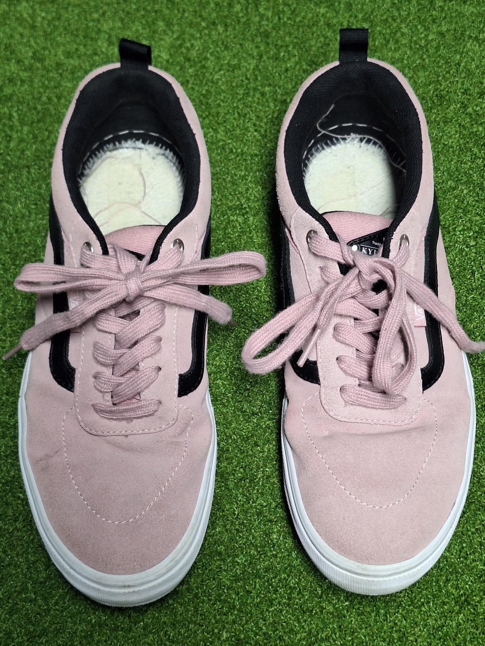 Vans Kyle Walker Shoes Mens Size 9.5 Pink Black Suede Skateboard Pro Ultracush - Picture 5 of 9